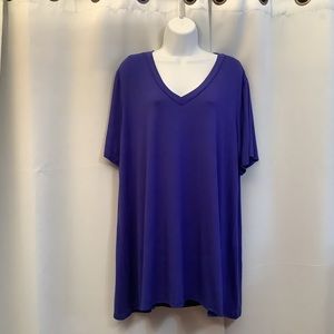 HEIMISH U.S.A. Tunic Women’s Size 3XL Short Sleeve T-Shirt V Neck Blue Purple